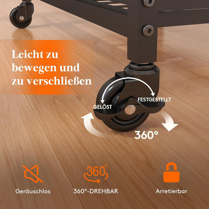 Lifewit Hantelständer für Home Gym, Hantelablage mit Abschliessbare Universal-Räder und Haken, Kettl
