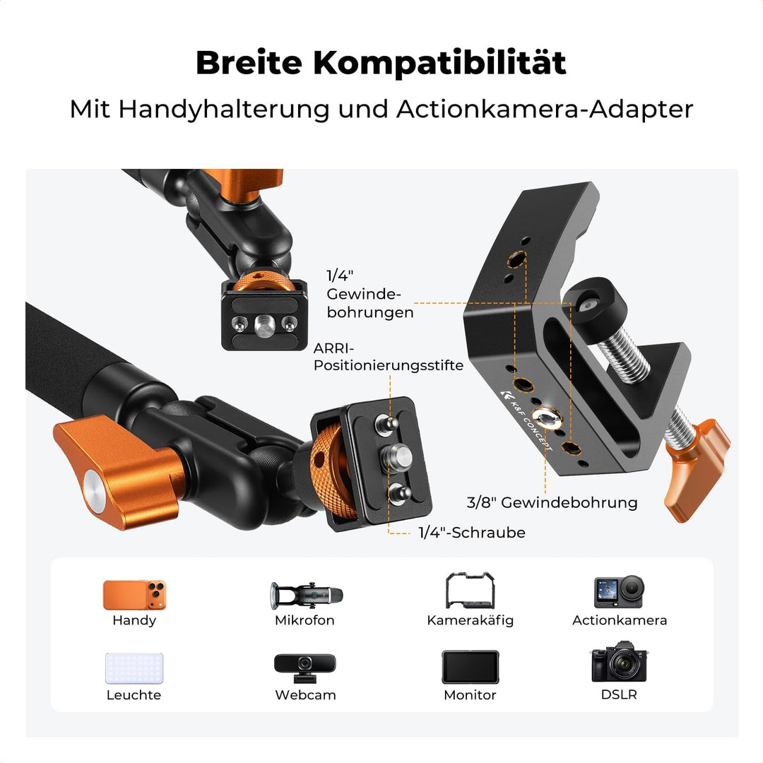 K&amp;F CONCEPT 22 Zoll Magic Arm mit Super Klemme für Tisch