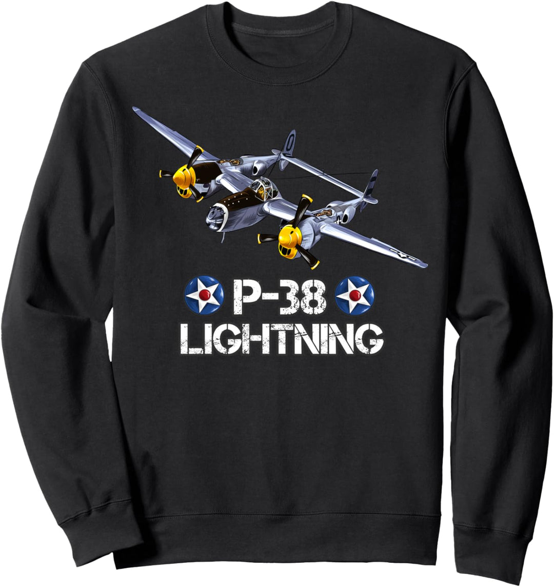 Zweiter Weltkrieg Amerikanischer P-38 Blitzjäger Sweatshirt