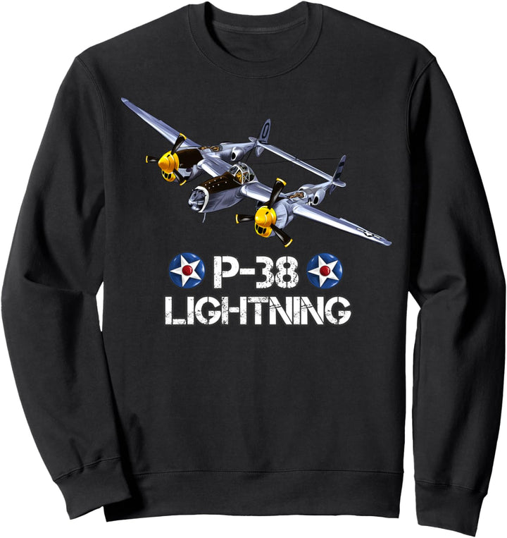 Zweiter Weltkrieg Amerikanischer P-38 Blitzjäger Sweatshirt
