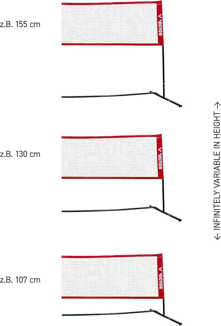 VICTOR Premium Multifunktionsnetz - höhenverstellbares Outdoor Federball Badmintonnetz – Länge 6 m o