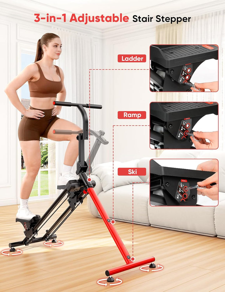 YOLEO Stair Stepper für Zuhause, Klappbarer Stepper mit 3 Trainingsmodi, Compact Folding Cardio Übun