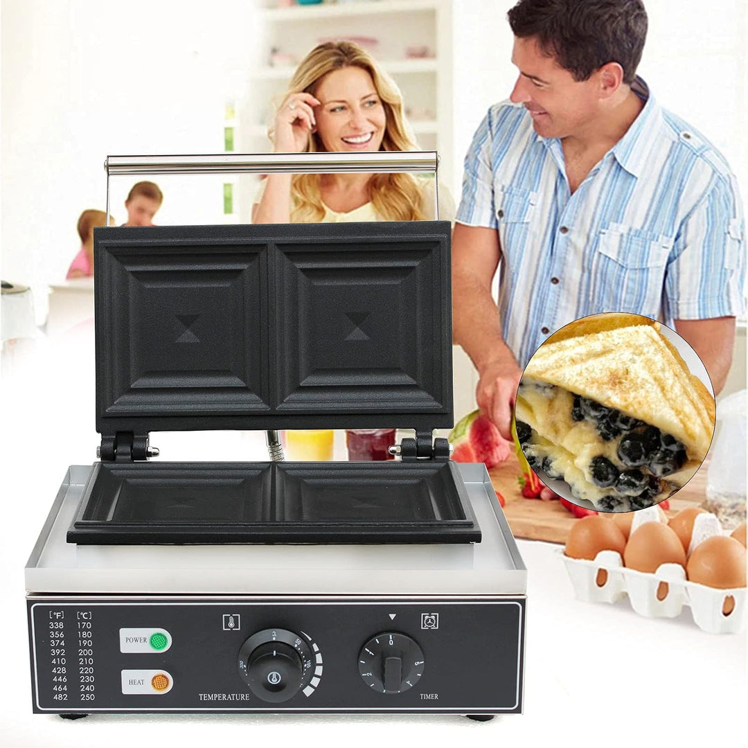 220V 1500W 2-Slice Kommerzielle Elektrische Sandwich Maschine Maker Sandwichmaker Sandwichtoaster An