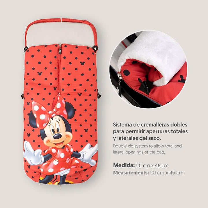 Interbaby WinterFusssack"Disney Minnie Topos" für Kinderwagen, rot