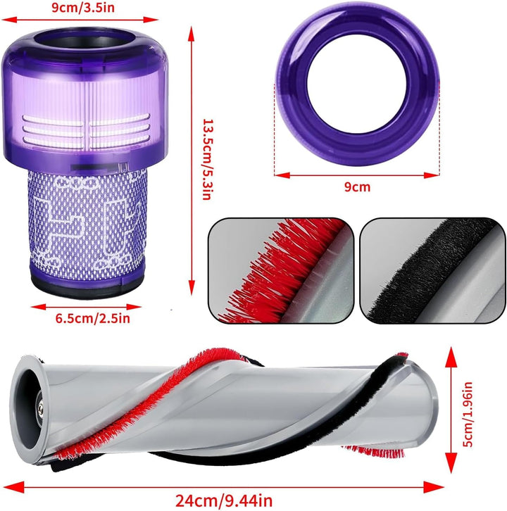 Ersatzbürstwalze Ersatzteile für Dyson V11, Enthält 2 HEPA-Filter, für Dyson Aufsatz Staubsauger V11