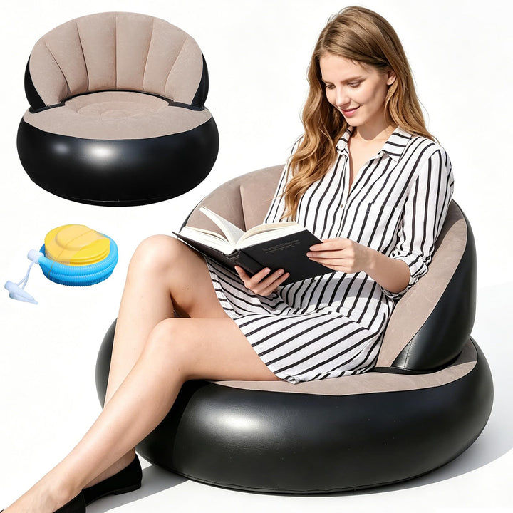 Yuragim Aufblasbares Sofa, Aufblasbares Luftsofa mit Luftpumpe, 77x58 cm | Aufblasbarer Sessel wasse