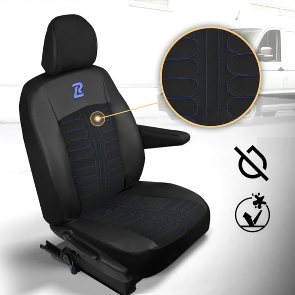 LUCARO Sitzbezüge Auto Renault Trafic 3 Opel Vivaro B FIAT Talento Nissan NV300 1+2 Sitzbank: mit Lu
