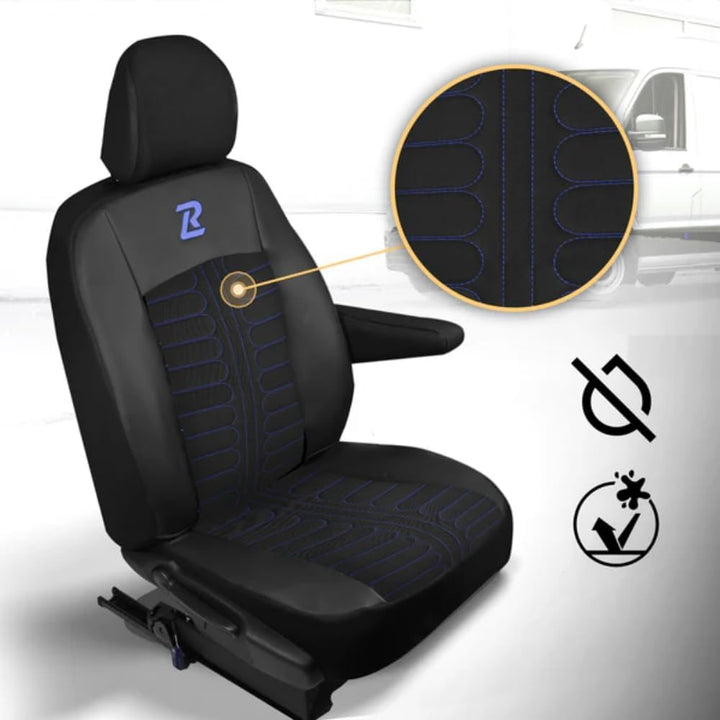 LUCARO Sitzbezüge Auto Renault Trafic 3 Opel Vivaro B FIAT Talento Nissan NV300 1+2 Sitzbank: mit Lu