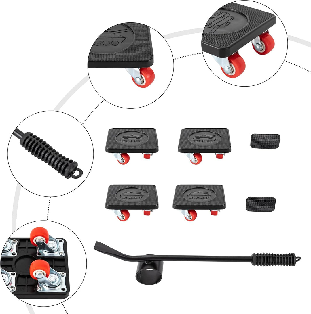 400kg Möbeltransport Pro Set, Möbelheber und Möbelroller mit 6 Transportroller, 4 Möbel Roller und 1