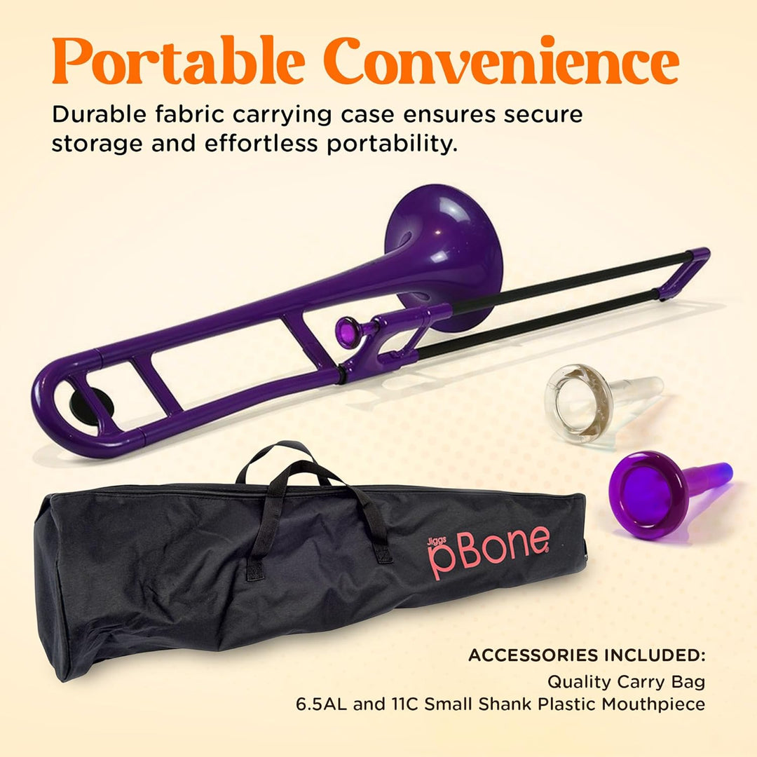 pBone Kunststoff Posaune violett mit Tasche und Mundstück violett Posaune, violett Posaune