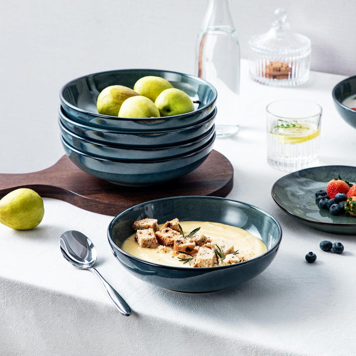 vancasso Stern Suppenteller 6er Set, 1140 Ml grossen Pastateller, Spaghetti Tiefteller, Nudelschalen