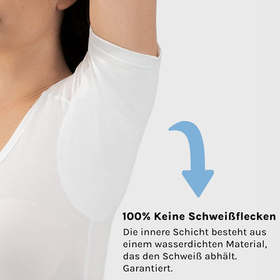 Fibershirts® Anti Schweiss Shirt - T-Shirt gegen Schweissflecken - Anti Schweiss Unterhemd - Mit Arm