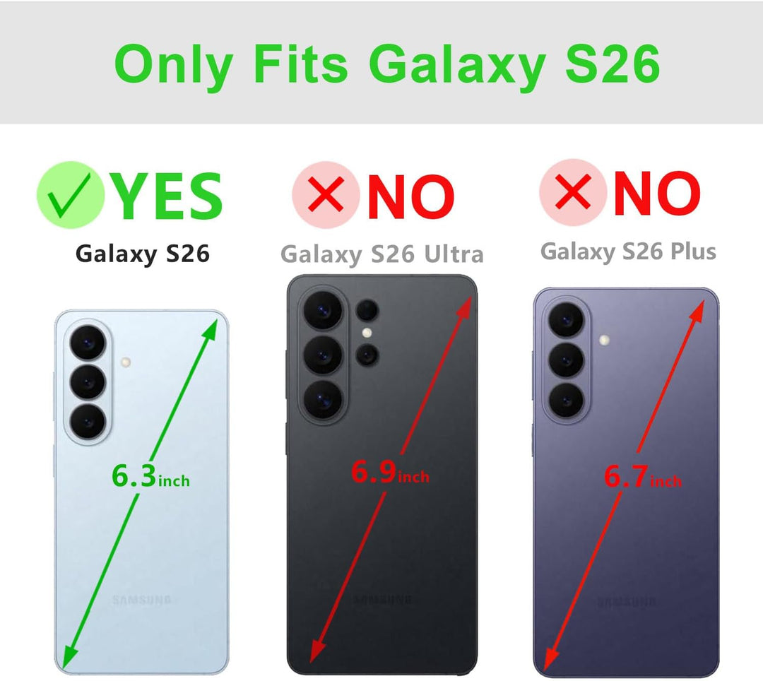 LENSUN Hülle für Samsung Galaxy S26 Echtleder, Handyhülle [Premium Echtes Leder][Standfunktion][RFID