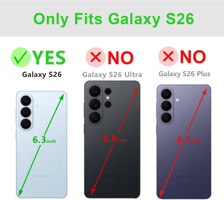 LENSUN Echtleder Handyhülle für Samsung Galaxy S26, Flip Hülle [Brieftasche][RFID Schutz][3 Kartenfa