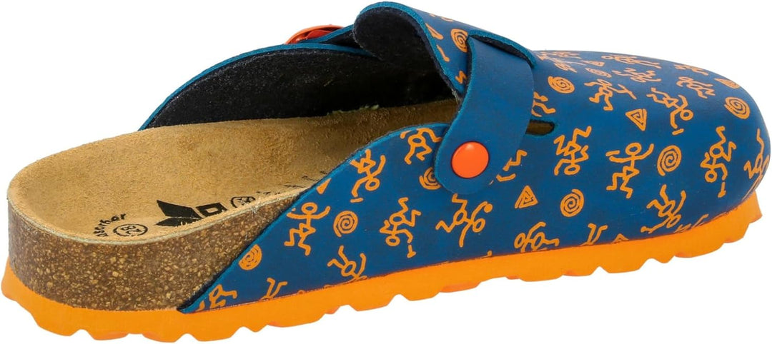 Lico Unisex Kinder Bioline Clog Kids Pantoletten 27 EU Blau Orange, 27 EU Blau Orange