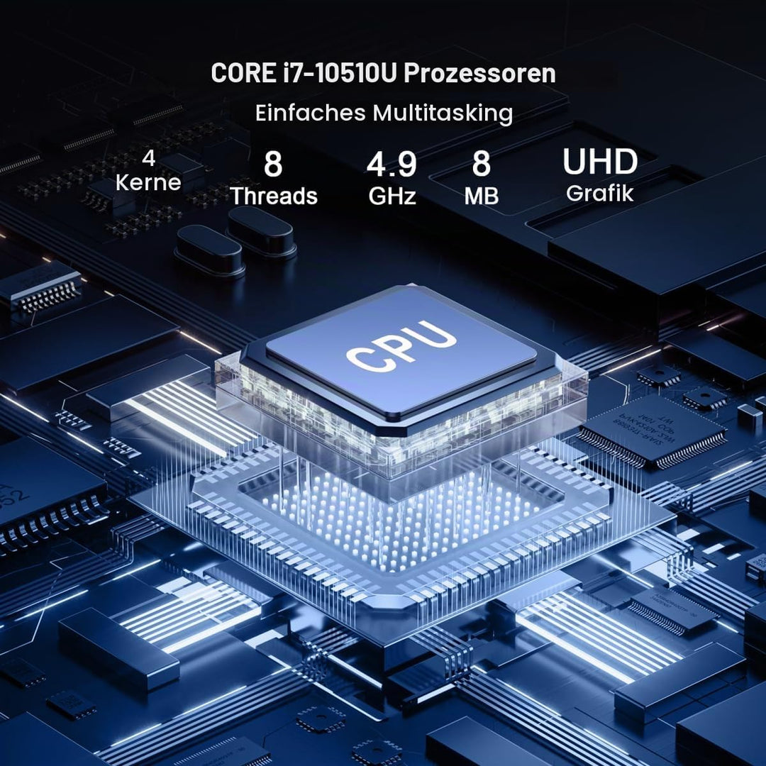 WEIDIAN Industrie PC, Mini PC Win 11 Pro Lüfterloser Core i7-10610U DDR4 8GB RAM 256GB M.2 SSD, 6 x