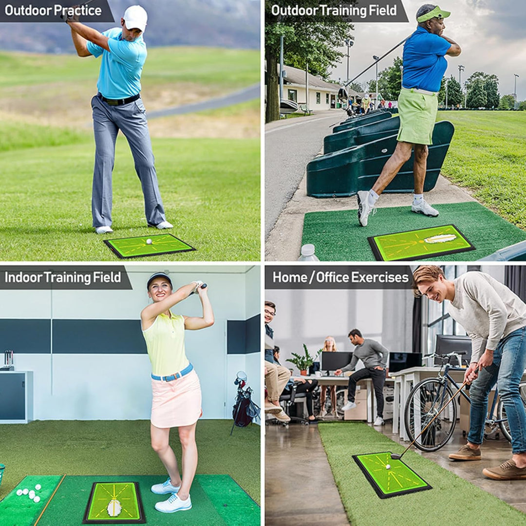 Golf-Schwingmatte – Sofortige Rückkehr | Indoor/Outdoor Trainingsmatte | rutschfeste Unterseite, lan