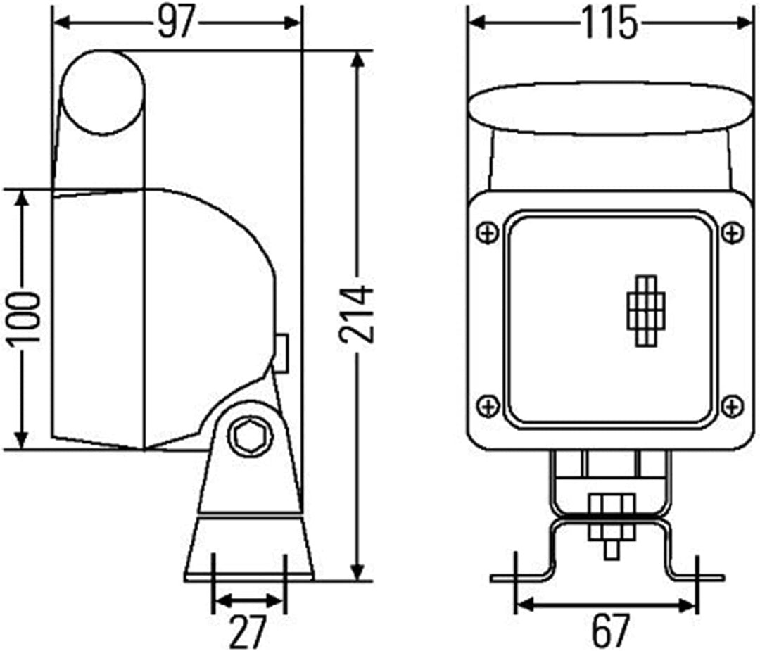 HELLA - Halogen-Arbeitsscheinwerfer - Ultra Beam - 12/24V - Anbau/Schraubanschluss - 4-Punkt Befesti