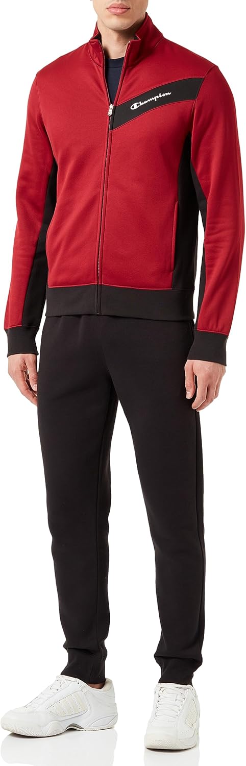 Champion Herren Legacy Sweatsuits Storm Fleece Full Zip Sportanzug S Rosso Scuro TRD/Nero, S Rosso S