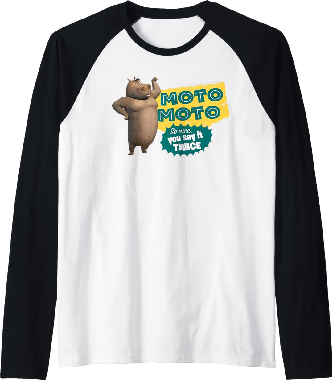 Madagascar Moto Moto Say It Twice Text Poster Raglan