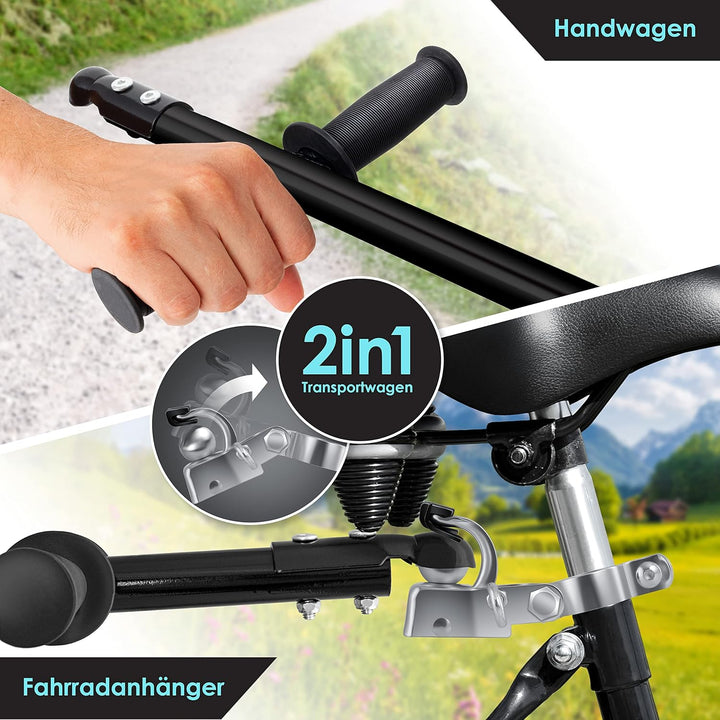 KESSER® Fahrradanhänger, Lastenanhänger, Handwagen mit Kupplung, Hochdeichsel, für Fahrrad Transport