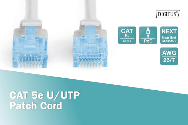 DIGITUS LAN Kabel Cat 5e - 30m - RJ45 Netzwerkkabel - U/UTP Ungeschirmt - Kompatibel zu Cat6 und Cat