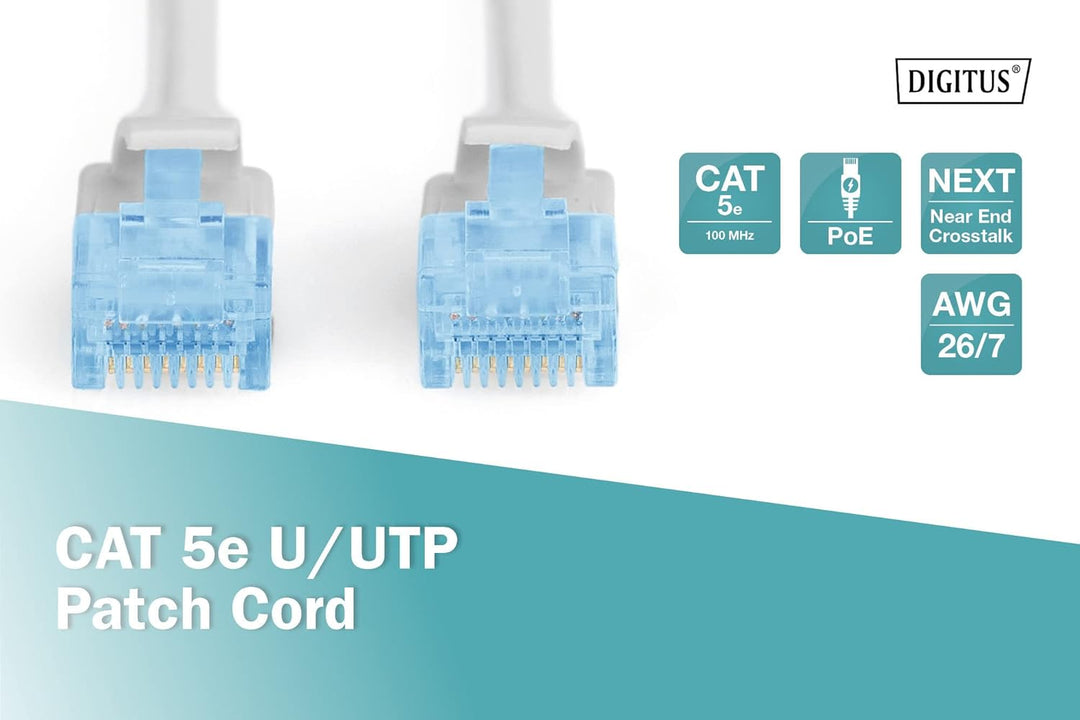 DIGITUS LAN Kabel Cat 5e - 20m - RJ45 Netzwerkkabel - U/UTP Ungeschirmt - Kompatibel zu Cat6 und Cat