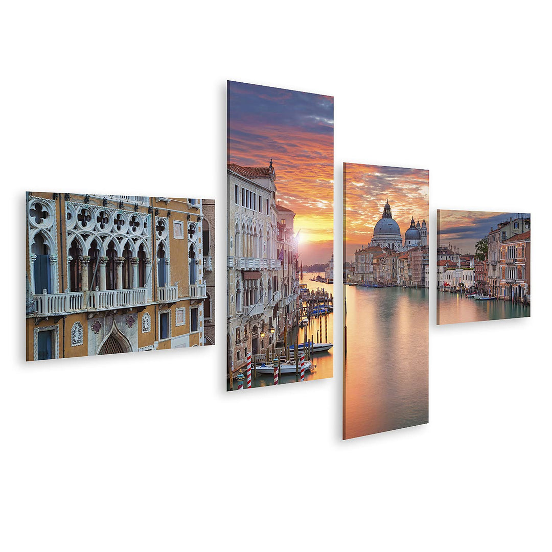 islandburner Bild auf Leinwand Venedig Canale Grande Im Sonnenlicht Bilder Wandbilder Poster Leinwan