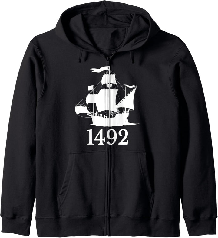 1492 Schiff Kolumbus Tag Feiertag Geschenk T Shirt Kapuzenjacke