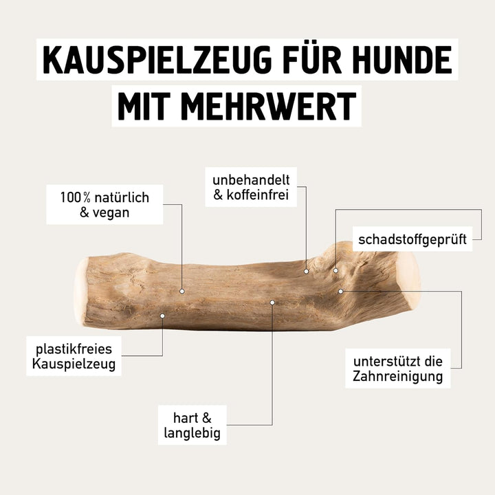 Kaffeeholz für Hunde - Hundespielzeug 100% natürlich, vegan, koffeinfrei &amp; kalorienfrei, schadstoffg