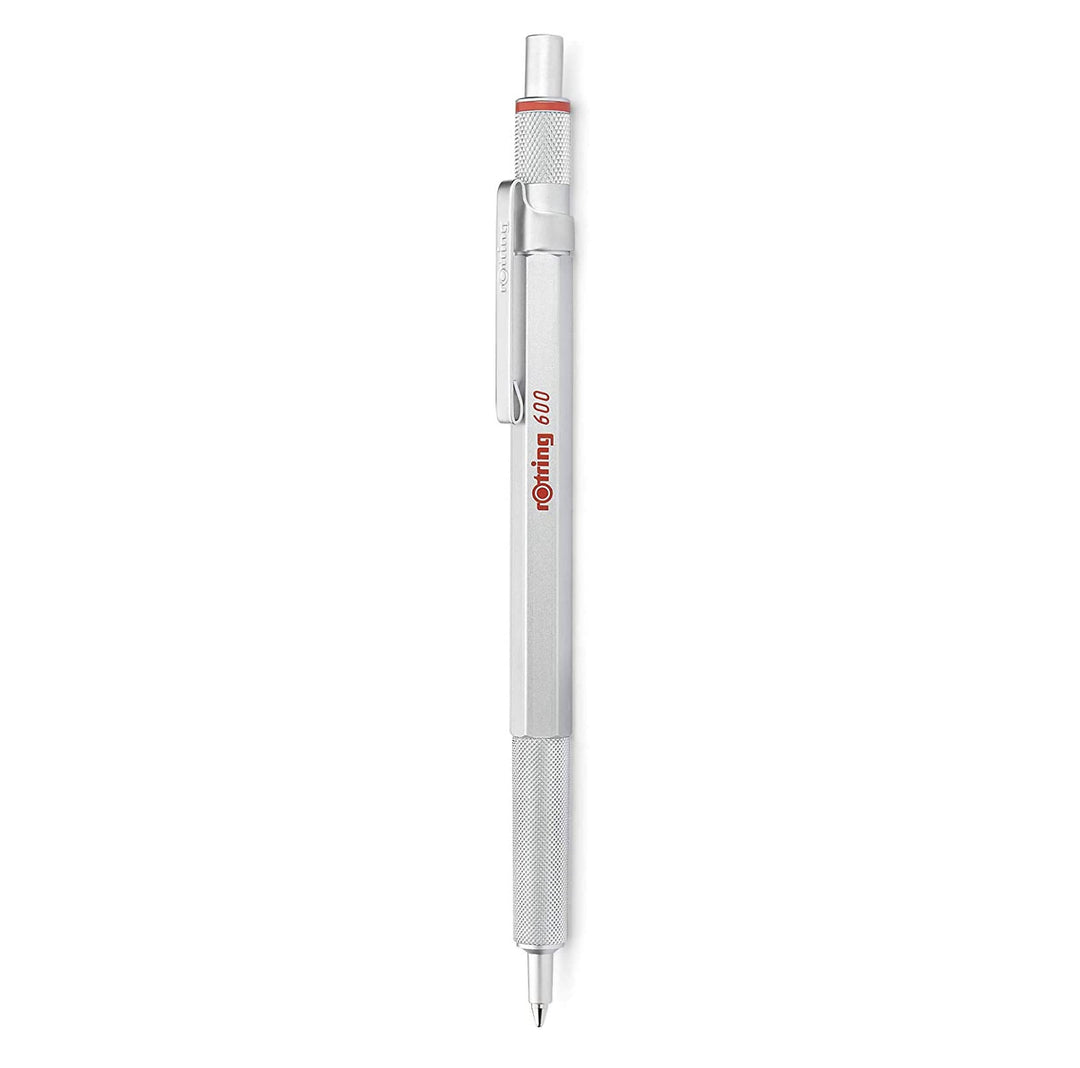 rOtring 600 Kugelschreiber | mittlere Spitze | Schwarze Tinte | silberfarbener Schaft | nachfüllbar,