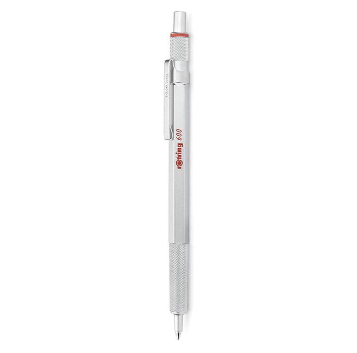 rOtring 600 Kugelschreiber | mittlere Spitze | Schwarze Tinte | silberfarbener Schaft | nachfüllbar,