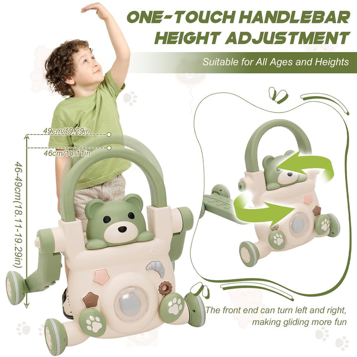 Baby Lauflernwagen 3 in1,mit Lichtern, Musik und Spielzeug,Regulierbarer Geschwindigkeit Baby Walker