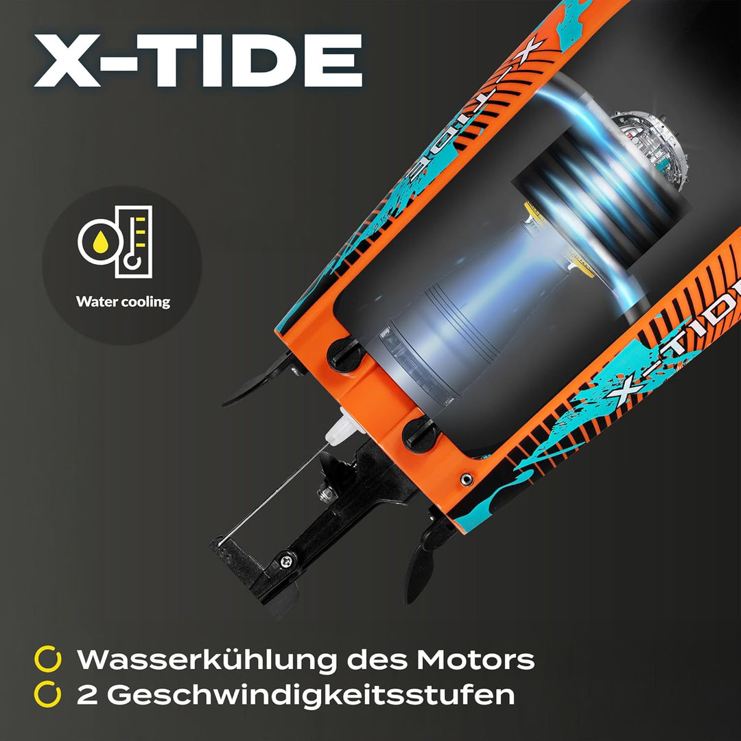 Overmax X-Tide Ferngesteuertes RC-Speedboat Rennboot mit LED 25 km/h 1200 mAh Akkus 34 Minuten Spass