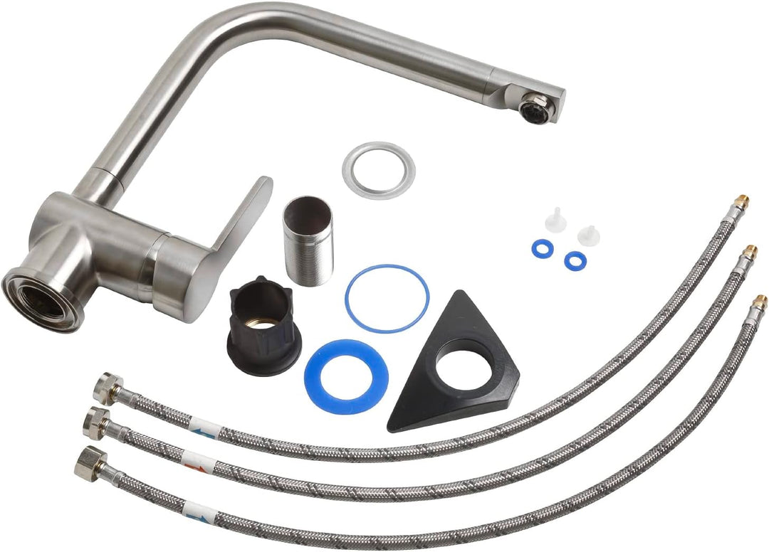 aquaSu® Niederdruck Spültischarmatur Sanmix Style, für Boiler oder Warmwasseranschluss, hoher Auslau