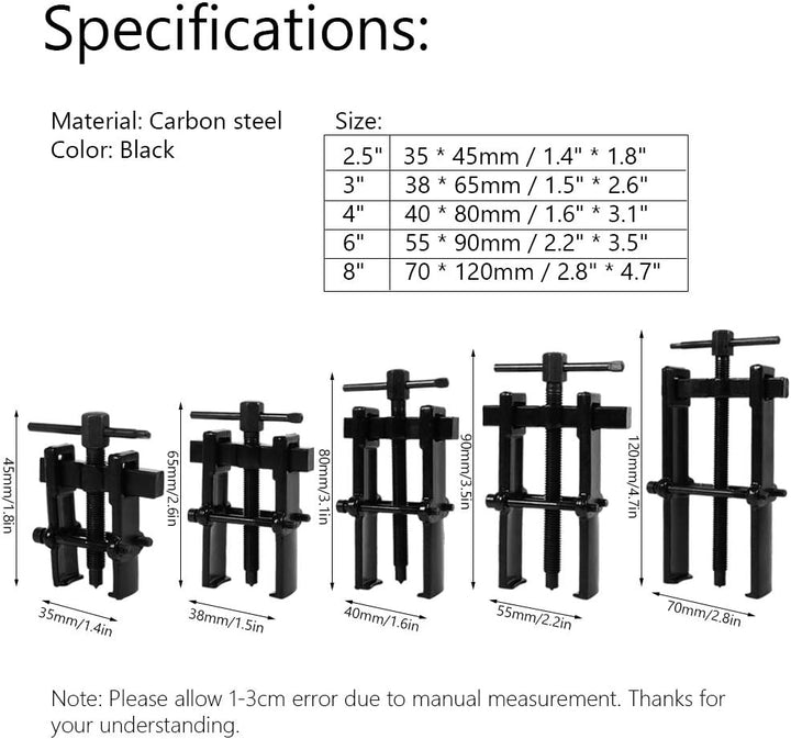 Zwei Backenzahnzieher, Zwei Kiefer Pilot Lager Abzieher Werkzeug Carbon Stahl Pumpe Riemenscheibe En