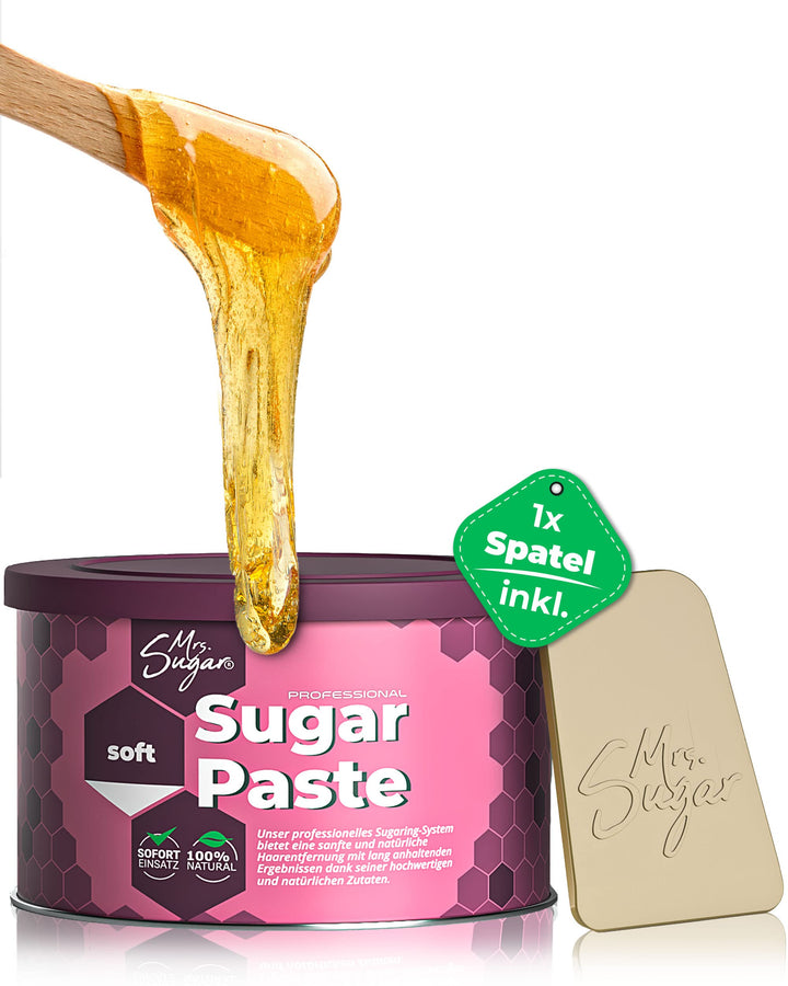 Sugaring Paste Mrs. Sugar 1x Zucker-Spatel, Soft Zuckerpaste Haarentfernung 550g (Soft), Soft