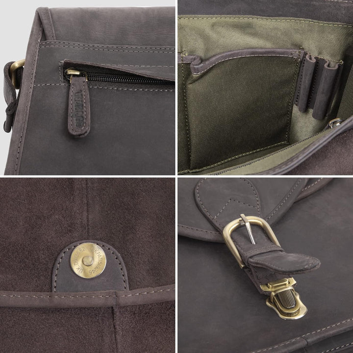 LEABAGS Leder Handtasche Damen I Premium Echtleder Umhängetasche I Damen Schultertasche I Damentasch