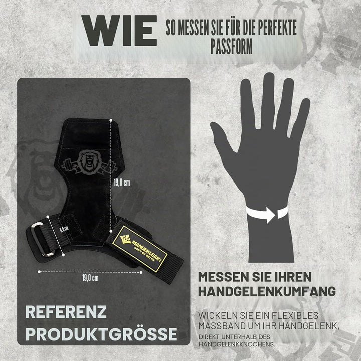 MANUEKLEAR Gewichtheben-Handgelenkbänder mit gepolsterter Handgelenkschlaufe, Leder-Gewichtheben, Ha