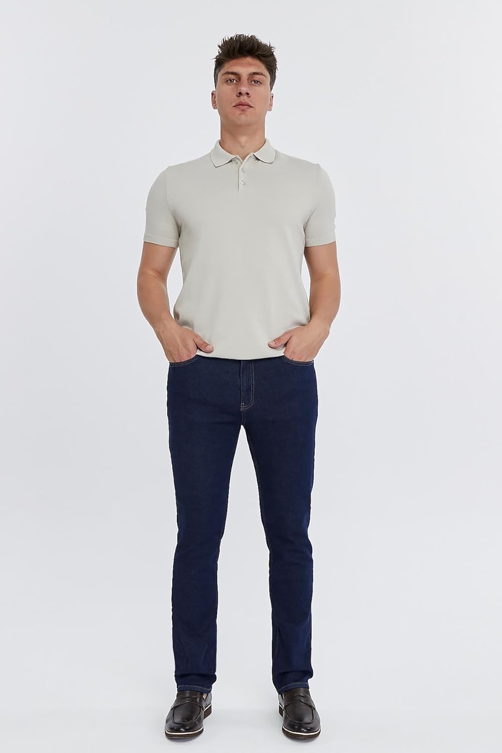 Herren Jeans Regular Fit, Stretch Jeanshose, Herren High Waist, Straight Cut, Basic Washed, Männer H