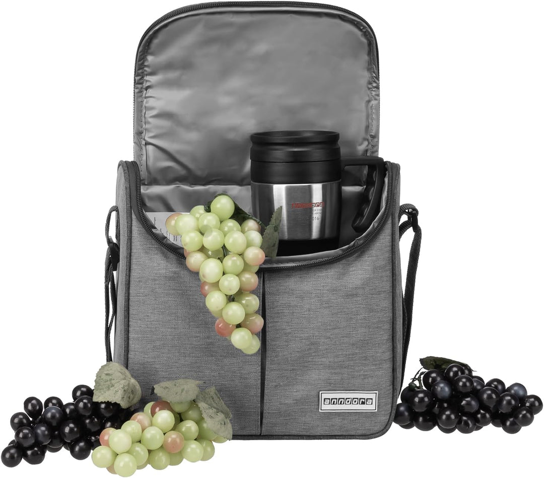 anndora Kühltasche hellgrau - Modellwahl 04 Liter - hellgrau meliert, 04 Liter - hellgrau meliert