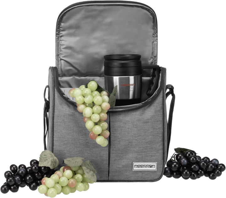 anndora Kühltasche hellgrau - Modellwahl 04 Liter - hellgrau meliert, 04 Liter - hellgrau meliert