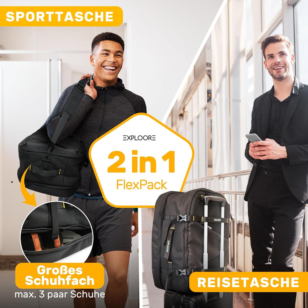 Handgepäck Koffer, Trolley, Leichter Robuster Hartschalenkoffer mit TSA-Schloss, Reisekoffer mit Rol