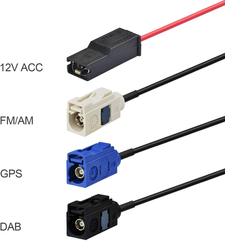 Eightwood DAB/DAB+ Antenne Autoradio Antennensplitter DAB Fakra Adapter AM/FM GPS Dachantenne Signal