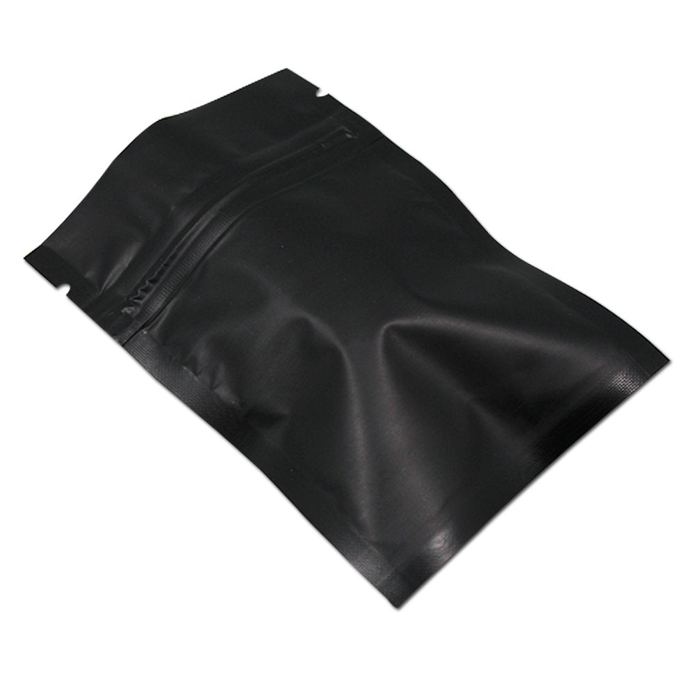 WACCOMT Pack 100 Stücke Matte Aluminiumfolie Verpackung Tasche Reissverschluss Selbstdicht Flachbeut