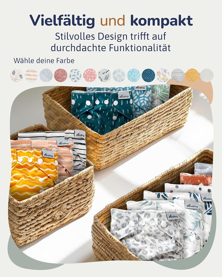 Stoffwindel Überhose Newborn (Midnight Rain) – Grössenverstellbar & langlebig aus recyceltem Polyest