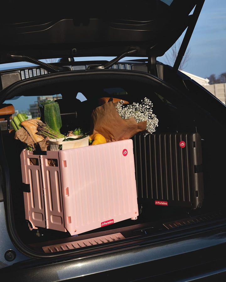 Stilvoller Faltbarer Einkaufstrolley, 50 l, leicht zu reinigen (Rosa), Rosa