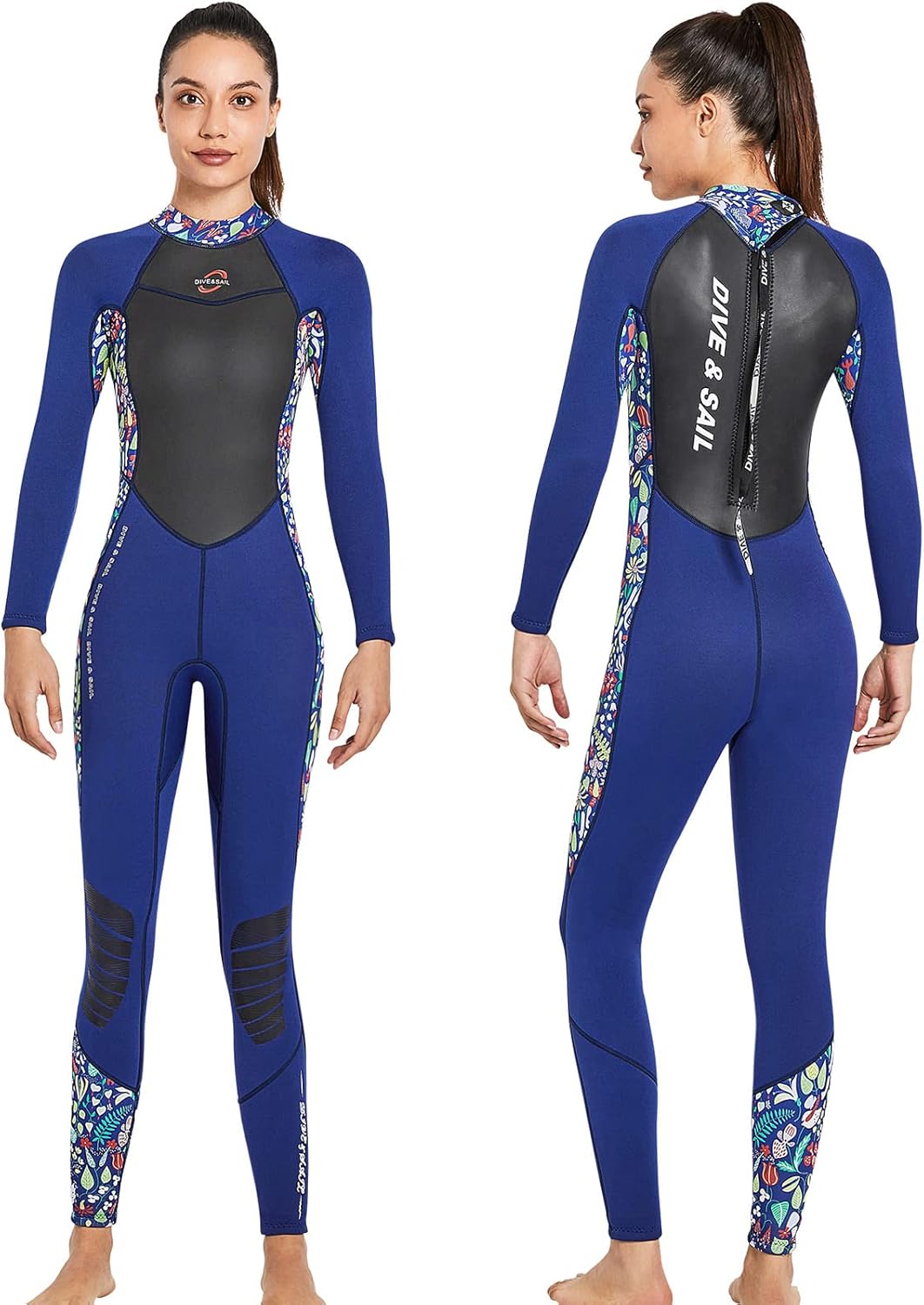 Neoprenanzug Damen 3MM Lang Neopren Reissverschluss Tauchanzug Warm Thermo Halten Ultra Stretch Schw