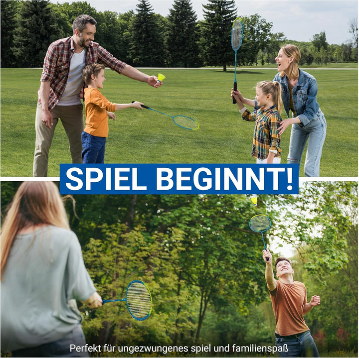 Redfield Badminton Schläger Set, enthält 2 Badmintonschläger, 2 Federbälle, Trage Tasche, 2 Griffban