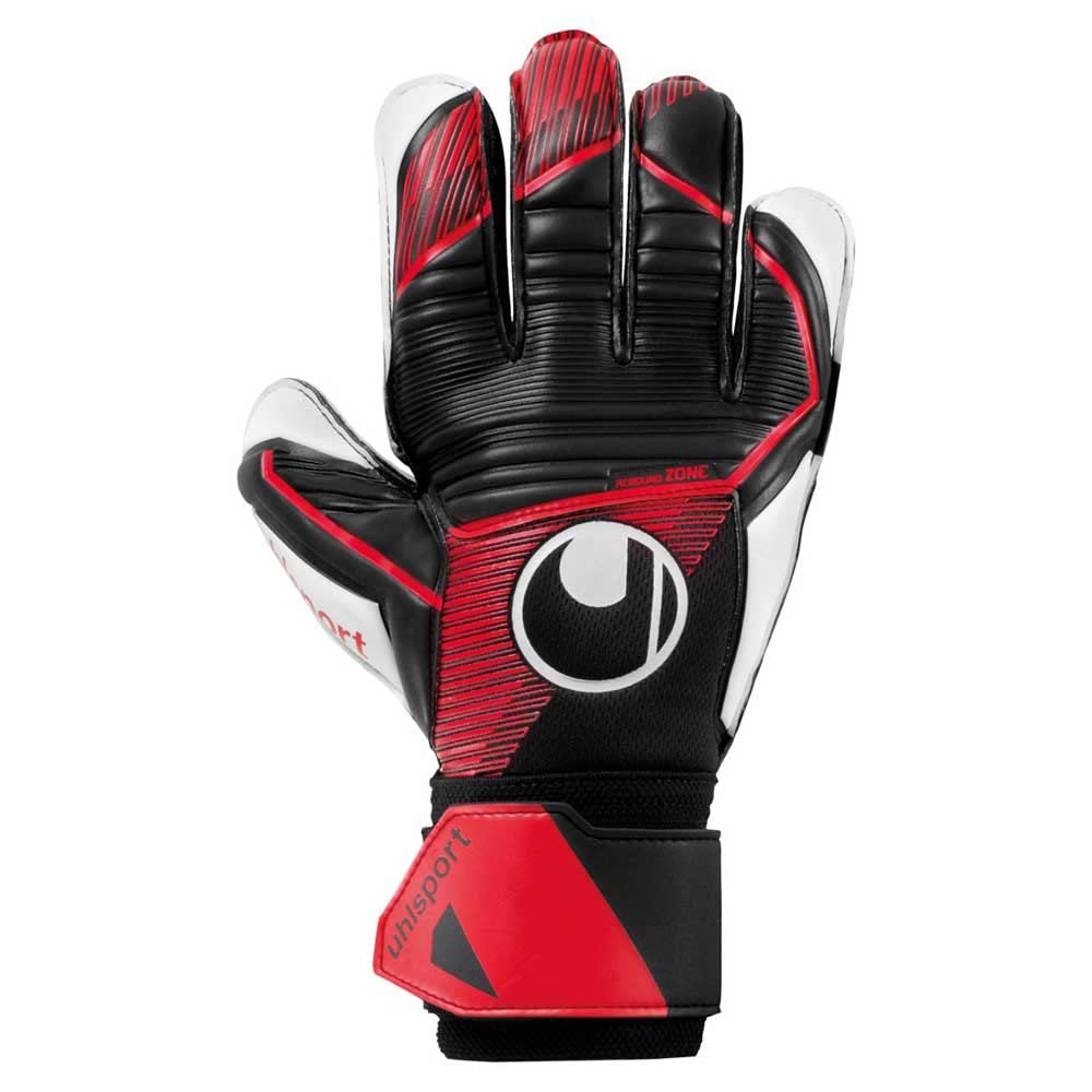 uhlsport Unisex Jugend Powerline Soft Pro Fussball Torwarthandschuhe 11 schwarz/rot/weiss, 11 schwar